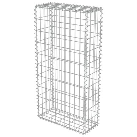 Vidaxl Gabionmur I Galvaniserat Stål 50x20x100 Cm Silver