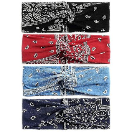4-pack Bandana Hårband Hårtillbehör 1950-tals Vintage Sport Hårband