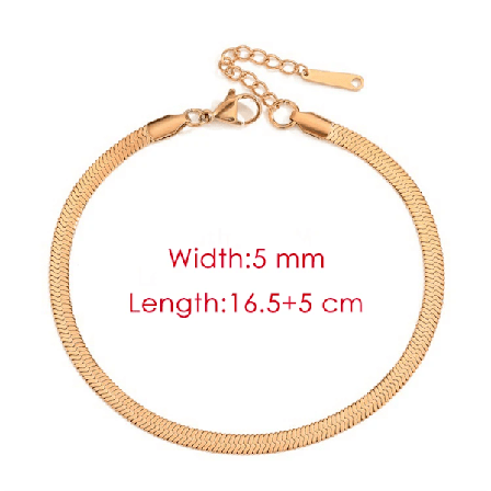Blade Chain Anklets För Kvinnor Guld Färg Armband På Benet Rostfritt Stål Orm Kedjor Mode Beach Tillbehör Juvele C046 bracelet rosegold 5