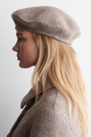 COS Femme Béret En Mélange De Laine in Beige
