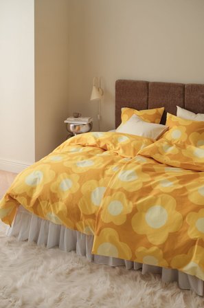 &Home - Påslakanset Heaven Flower 2 delar - Gul - Påslakan - 150X210 - Från Homeroom