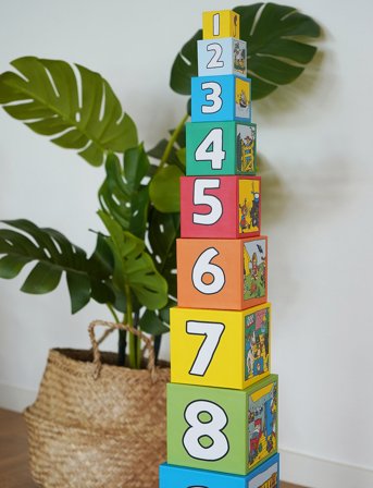 Pippi Langstrømpe Pippi Stacking Cubes - Multi/patterned - ONE SIZE