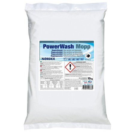 NORDEX PowerWash mopptvättmedel, användning i tvättmaskin, oparfymerat, 10kg - Lyreco - Städ och hygien - Tvättmedel och klädvård - Tvättmedel