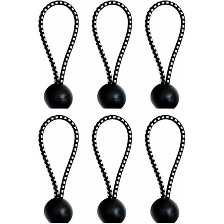 6 Bungee Ball Strammer Bungee Tau for Presenning, Slitesterk Bærbar Elastisk Krok for Bannere, Presenninger, Paviljonger, Telt, Ideell for Camping og
