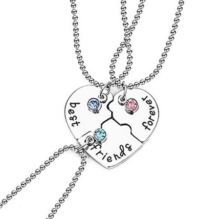 Pakke med 3 Bff-halskjeder Vennskapshalskjede Forever Best Friends For Girls Bursdagsgaver Anheng Kjede Gave
