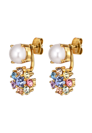 Dyrberg & Kern FLOSS SG PASTEL MULTI / WHITE PEARL Örhängen Dam Flerfärgad ONESIZE