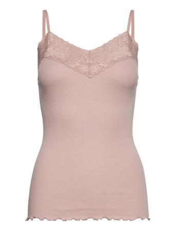 Organic Strap Top W/ Lace Top Ærmeløs Top Lyserød Rosemunde