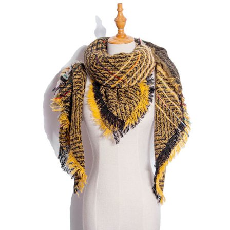 Gul Kvinne Langt Skjerf Sjal Skjerf Dame Kasjmir Varm Høst W