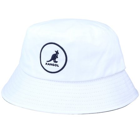 Kangol - Wit bucket Hoed - Cotton Bucket White/Navy Bucket @ Hatstore