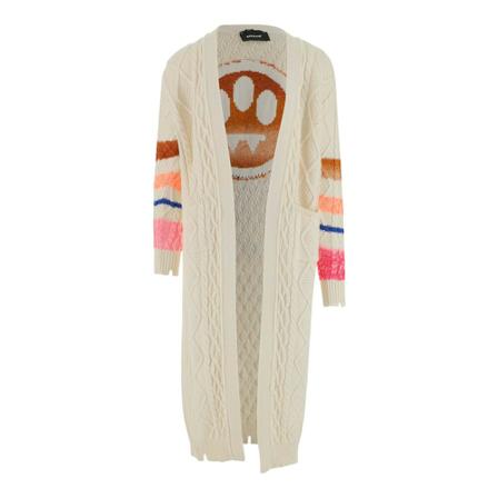Barrow Cardigan made of merino wool blend Braided design Open Logo on the back Striped pattern on the sleeves inbo, Dame Cardigans