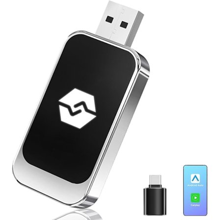 2-in-1 langaton CarPlay-sovitin CarPlay/Android Autolle, langaton CarPlay-sovitin Android 11:lle ja uudemmille iPhone iOS 10 -versioille, ajoneuvoille