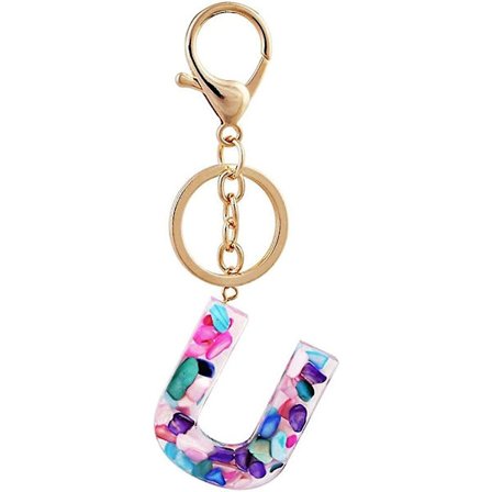 Kreativ Bokstav Farge Nøkkelring A - Z Initialer Nøkkelring