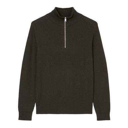 Marc O'Polo Rib knit zip-neck jumper Brun, Herre Strik