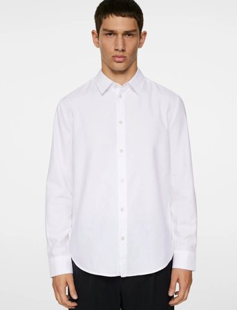 J. Lindeberg Slim Ls Cotton Tencel Shirt - White - XL