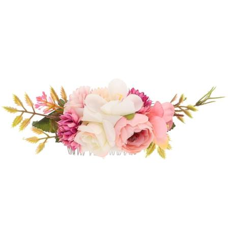 Kukkahiuskampa Morsiamen Hius Sivukampa Elegantti Hiuskampa Häähiuskoristeet Vaaleanpunainen 19X6.5X4CM Pink 19X6.5X4CM