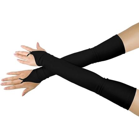 Flickor Pojkar Vuxna Halloween Makeup Fingerless Over Armbow Cosplay kostymhandskar Black