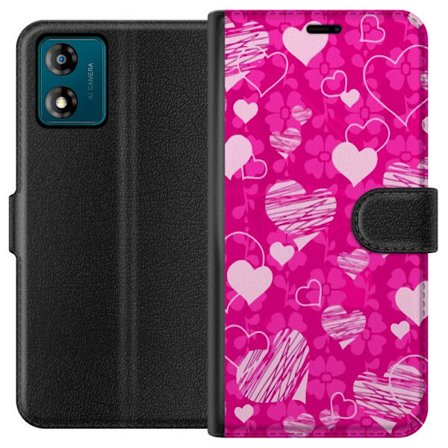 Yhteensopiva Lompakkokotelo Motorola Motorola Moto E13 PopSydänKuviointi