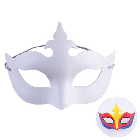 Børnemaske Vit Håndmalet Papmaske Børnemaling Maske Hvid Embryo Farve Maske Fjäril Sommerfugl