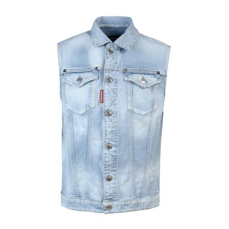 Dsquared2, Vest S74Fb 0285S30663 Blauw, Heren, Maat:XL