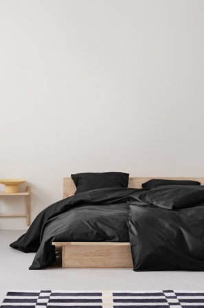 Jotex - Dynetrekksett Enkeltseng Økologisk Gråsvart - ZACK - Kjøp Enkeltseng hos Jotex