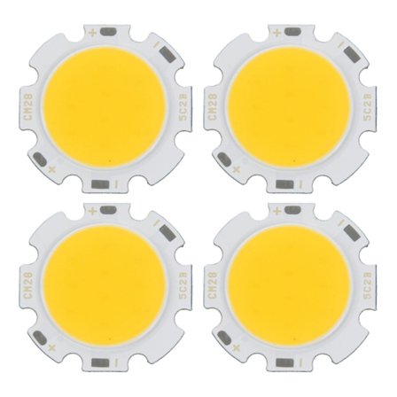 4x 5W Chip Lys Runde Cob Super Lys Led Lys Led Lamper Varm Hvit Dc15-17v