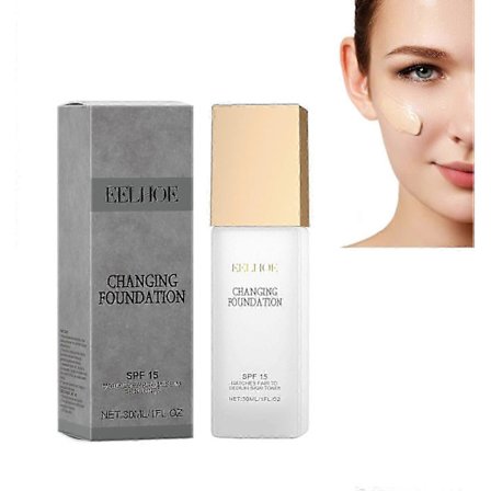 Färgskiftande Foundation - Färgskiftande Foundation Kompatibel med Kvinnor, Återfuktande Hudfärgskiftande Foundation, Lätt Icke-fet