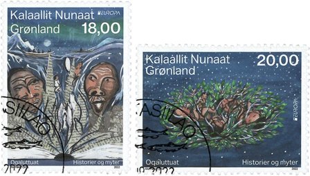 Grønland - EUROPA 2022 Sagn & myter - Stemplet sæt 2v