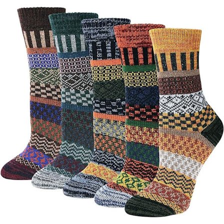 5 par Dame Sokker Merino Uld Vinter Termisk Bløde Klassiske Tykke Sokker til Damer Åndbare Premium Vandreture Sokker Svedtransporterende