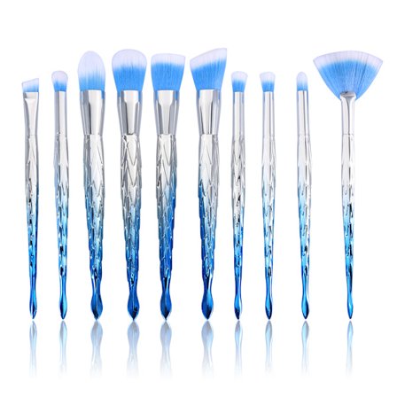 GUJHUI 10 kpl/setti Sininen Hopea Poskipuna Kulmakarvojen Jauheen Sekoittavat Kosmetiikkaharjat Kasvot Nenä Meikit