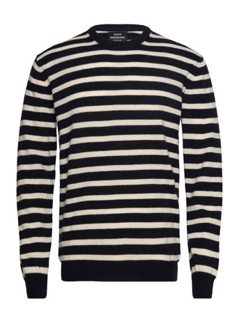 Eco Wool Karsten Stripe Knit Navy Mads Nørgaard