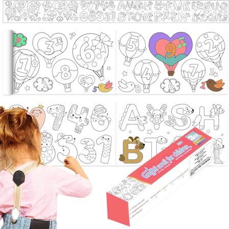 Børnetegningsrulle, tegnepapir klæbende DIY maleri tegnepapirruller til børns gave, fødselsdagsgave, vægfarvepapir klistermærker 30CM x 3M