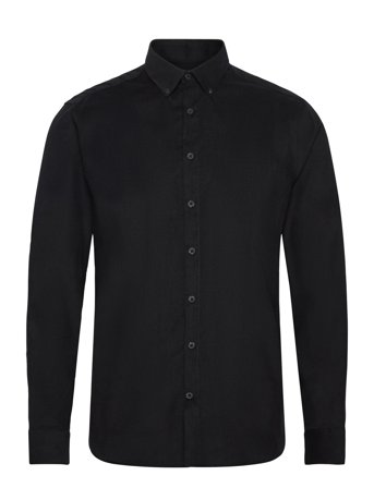 Fine Corduroy Shirt L/S Tops Shirts Casual Black Lindbergh