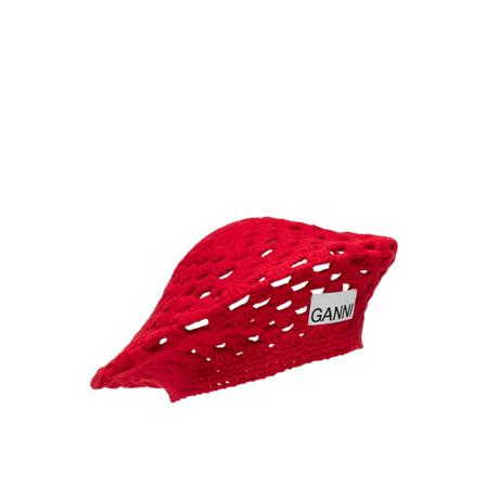Ganni, Hats Rood, Dames, Maat:ONE Size,polyester