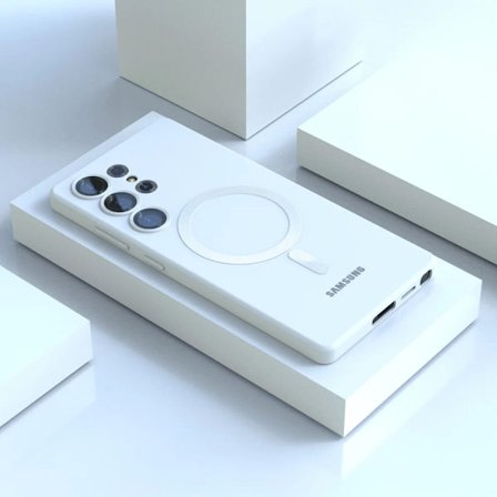 För Samsung Galaxy S25 Ultra Magsafe Skal S24 Ultra S23 Plus S22 S21 FE S24FE Mjukt Silikon Telefonskal
