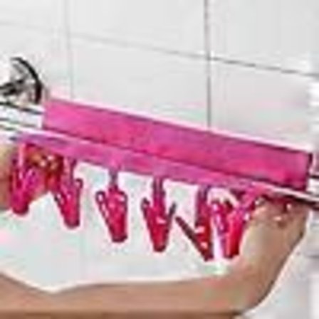 Bærbar sammenleggbar kleshenger med 6 klyper - Kompakt reiseklessnor med stoffklemmer