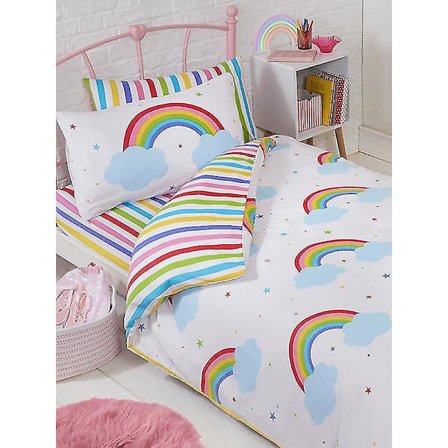 Rainbow Sky Junior Dynebetræk og Pudebetræk Sæt til Småbørn