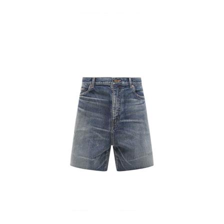 Saint Laurent, Casual Shorts Blauw, Heren, Maat:W32