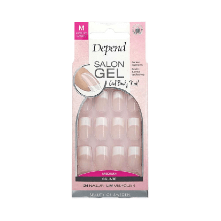 Depend Salon Gel Nude Medium Square Lösnaglar & dekoration Unisex 1 PCS