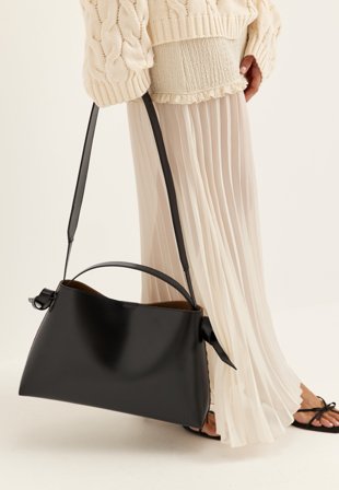 SELECTED - Slfstella Medium Leather Bag - Black