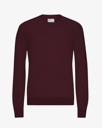 Light Merino Wool Crew - Oxblood Red S