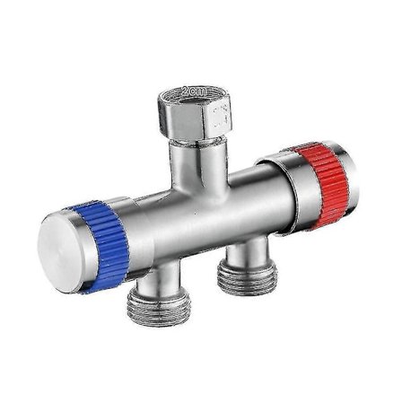 Rustfrit stål 1 ind 2 ud 2-vejs vandfordeler vandhane slangehane til vaskemaskine (Ruipei)