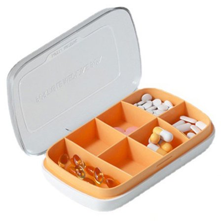 Pill Box Organizer Rese Case med 7 fack 7 dagars pillerbox med genomskinligt lock för piller Fiskoljor