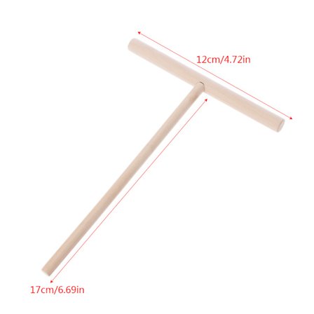 1 st T-formad Pannkakssmet Spridare av Trä, Rullpinne, Köksredskap