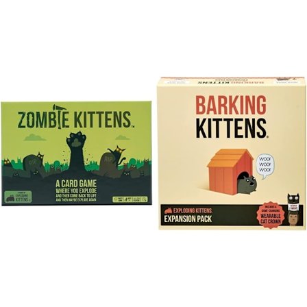 Zombie Kittens & Barking Kittens -lisäpaketti - Korttipelejä aikuisille, teineille ja lapsille - Hauskoja perhepelejä - Rulettikorttipeli