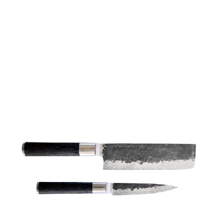 Satake Kuro 2 dels set, Nakiri 18 cm och Petty 11 Bestick Svart cm,