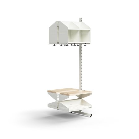 Garderobenschrank ENTRY, Anbaumodul, bodenstehend, 1800 x 600 x 600 mm, weiß