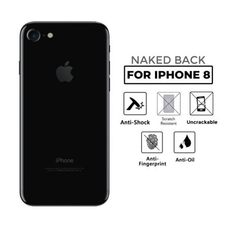 iPhone 8 gjennomskinnelig hudbeskyttende plast tilbake gjennomsiktig