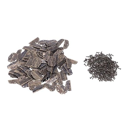 100 stk. mini hængsel til æsker - bærbare, korrosionsbestandige og holdbare hængsler i jernplade til trææsker