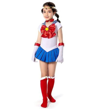 Barngrill Anime Sailor Moon Tsukino Usagi Cosplay Kostym Klänning Outfit R_j