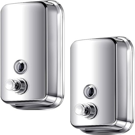 Förpackning Kommersiell Väggmonterad Tvåldispenser 304 Rostfritt Stål för Badrum Kök 500ml och 1000ml